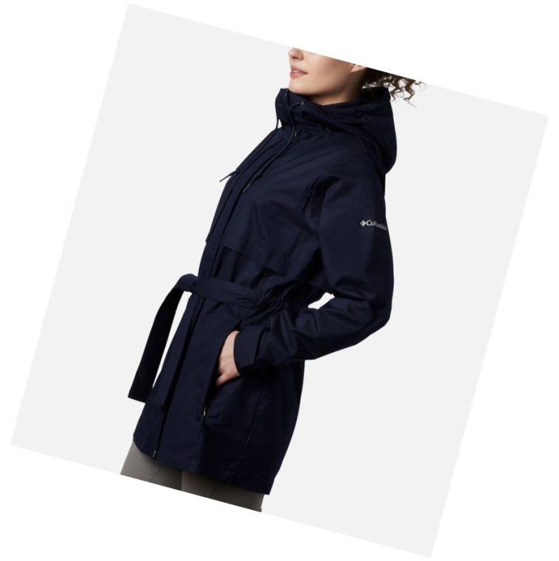 Kurtki Columbia Pardon My Trench Rain Damskie Granatowe | 06MQRNPAV