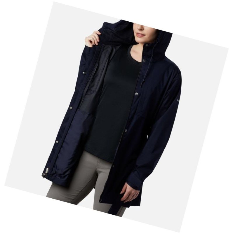 Kurtki Columbia Pardon My Trench Rain Damskie Granatowe | 06MQRNPAV