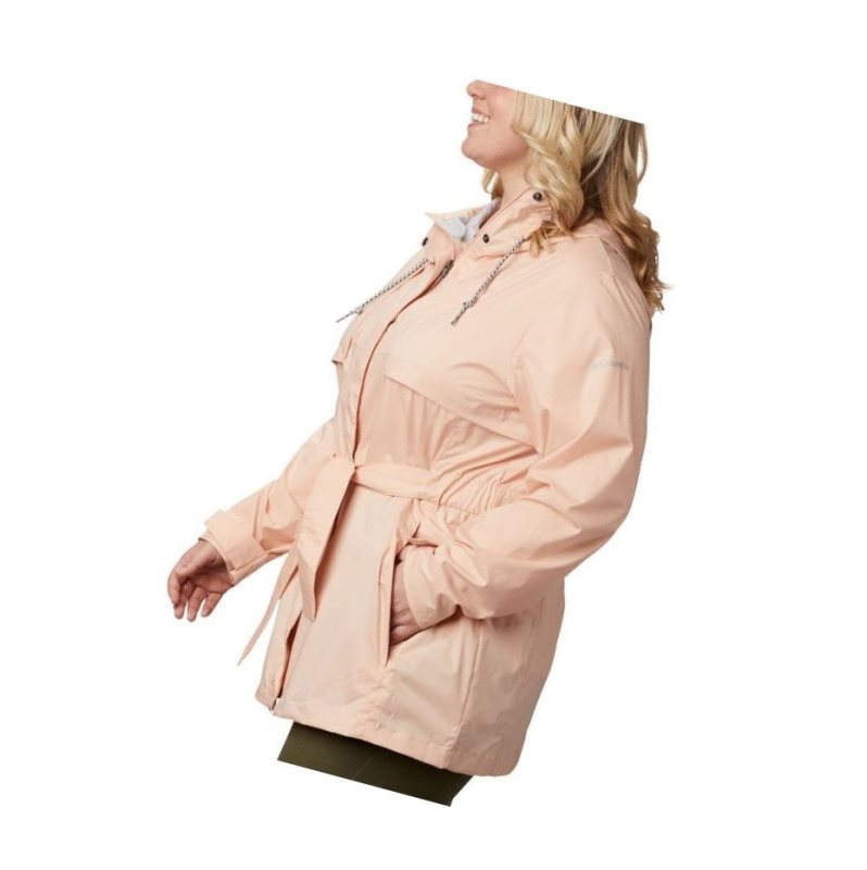 Kurtki Columbia Pardon My Trench Rain Plus Size Damskie Różowe | 35QISMKUR