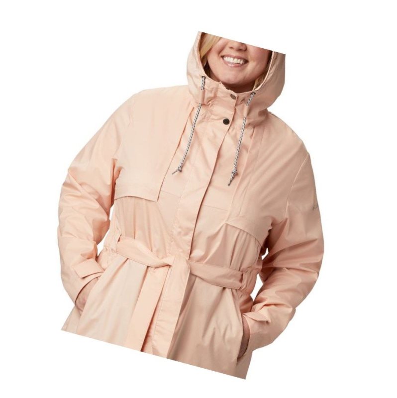 Kurtki Columbia Pardon My Trench Rain Plus Size Damskie Różowe | 35QISMKUR