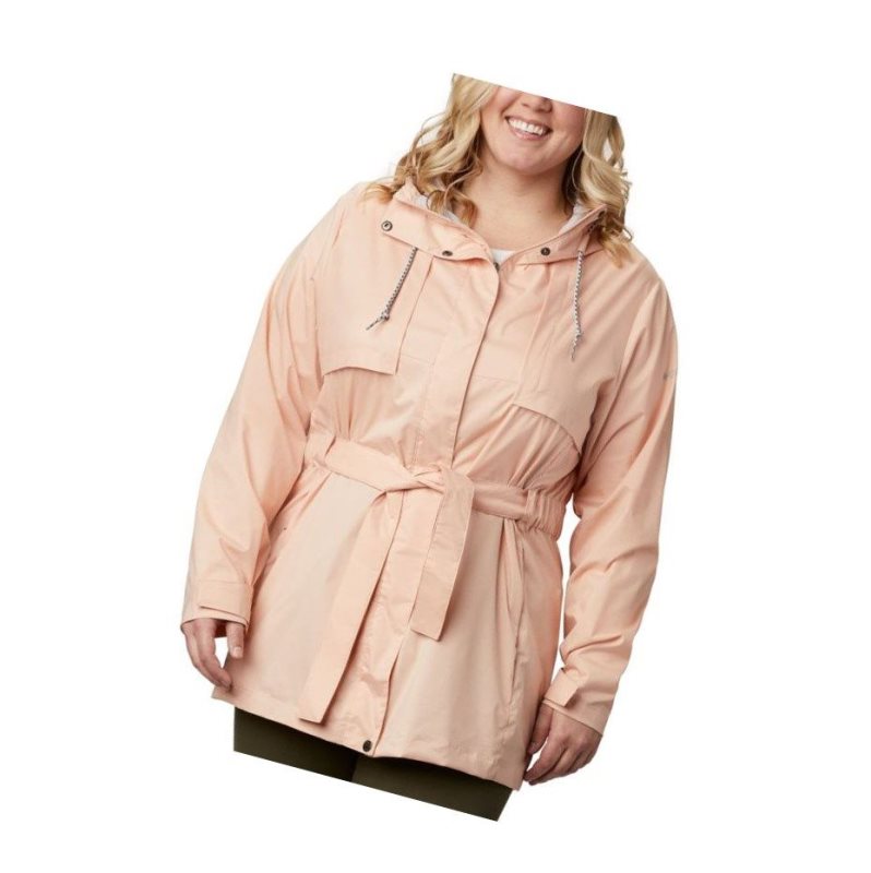 Kurtki Columbia Pardon My Trench Rain Plus Size Damskie Różowe | 35QISMKUR