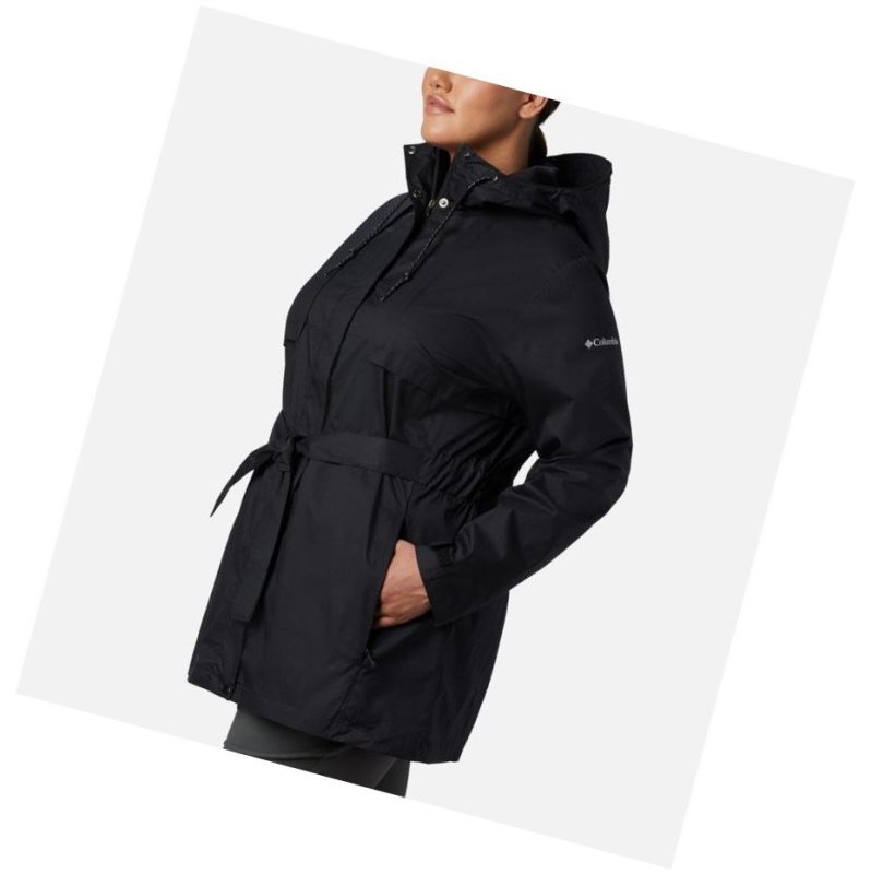 Kurtki Columbia Pardon My Trench Rain Plus Size Damskie Czarne | 30OBVEIZY