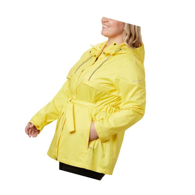 Kurtki Columbia Pardon My Trench Rain Plus Size Damskie Żółte | 02JIKNBYC