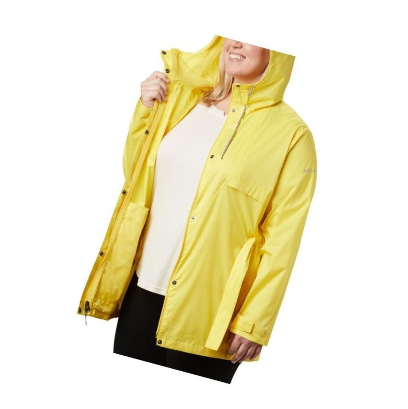 Kurtki Columbia Pardon My Trench Rain Plus Size Damskie Żółte | 02JIKNBYC