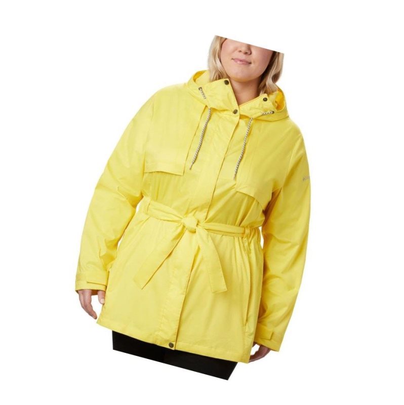 Kurtki Columbia Pardon My Trench Rain Plus Size Damskie Żółte | 02JIKNBYC