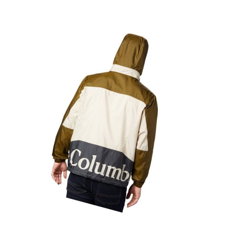 Kurtki Columbia Point Park Windbreaker Męskie Ciemny Szare Oliwkowe Khaki | 57FKWRTAH