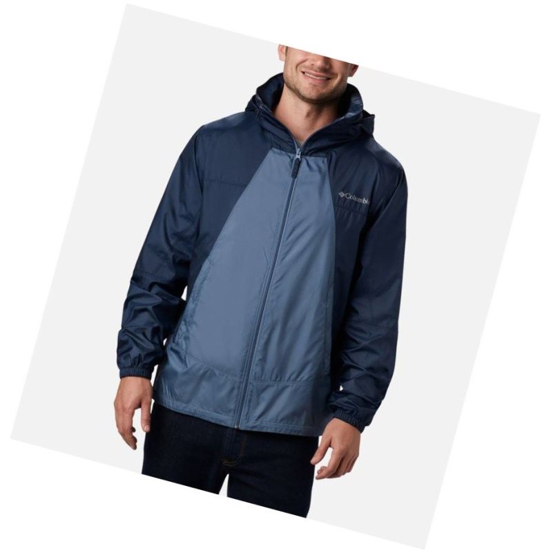 Kurtki Columbia Point Park Windbreaker Męskie Niebieskie Granatowe | 48YQXNSCZ