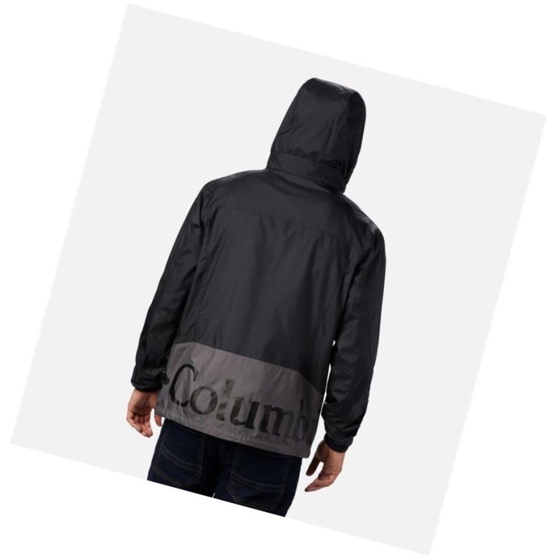 Kurtki Columbia Point Park Windbreaker Męskie Szare Czarne | 20WKBCXJM