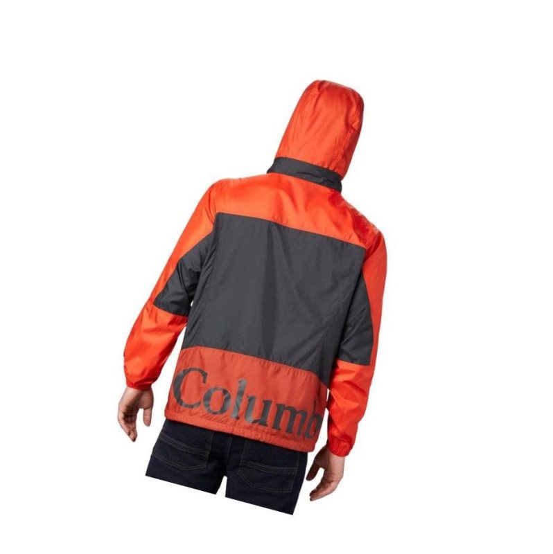 Kurtki Columbia Point Park Windbreaker Męskie Czerwone Ciemny Szare | 20CFEKIVJ