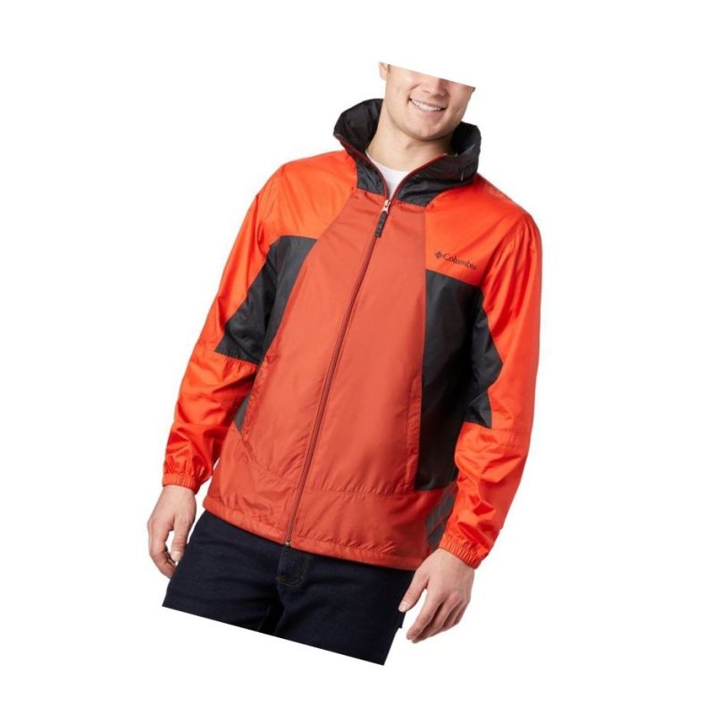 Kurtki Columbia Point Park Windbreaker Męskie Czerwone Ciemny Szare | 20CFEKIVJ