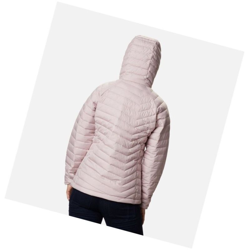 Kurtki Columbia Powder Lite Hooded Damskie Różowe | 32FVLPKUN