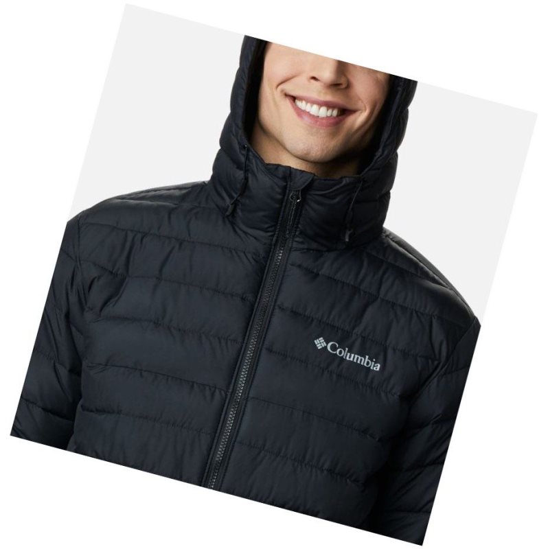 Kurtki Columbia Powder Lite Hooded Insulated Męskie Czarne | 81JLFWCIK