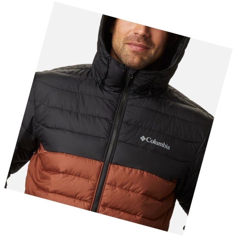 Kurtki Columbia Powder Lite Hooded Insulated Męskie Czarne | 40CQDPZHI