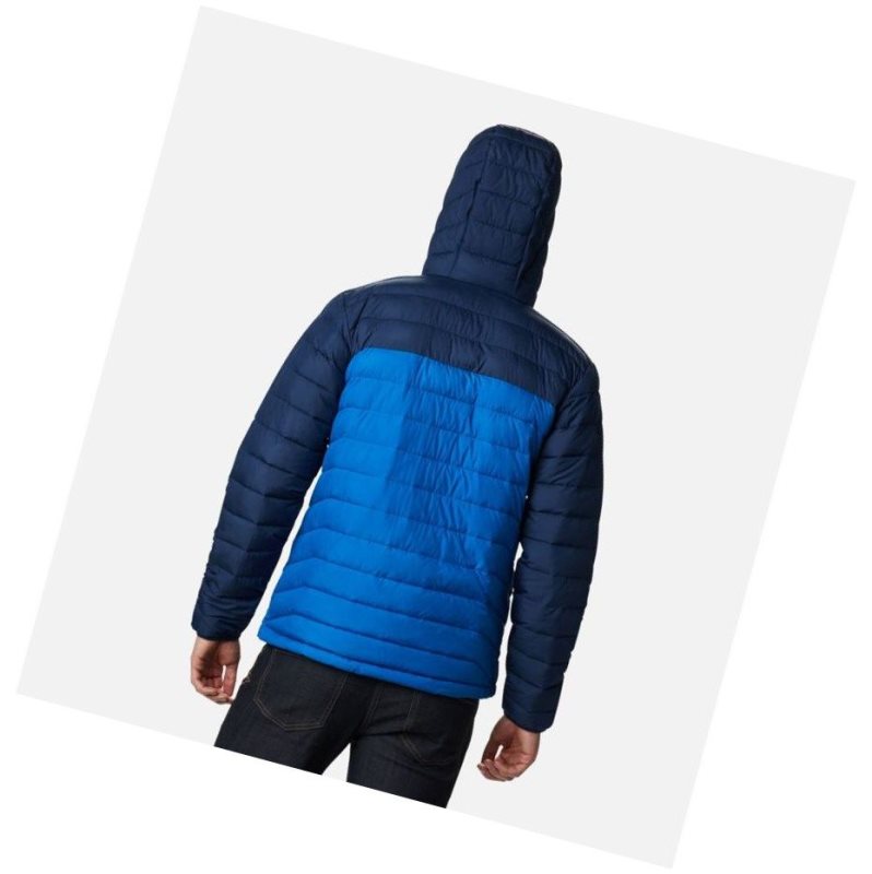 Kurtki Columbia Powder Lite Hooded Insulated Męskie Głęboka Indygo Granatowe | 13BREVLXT