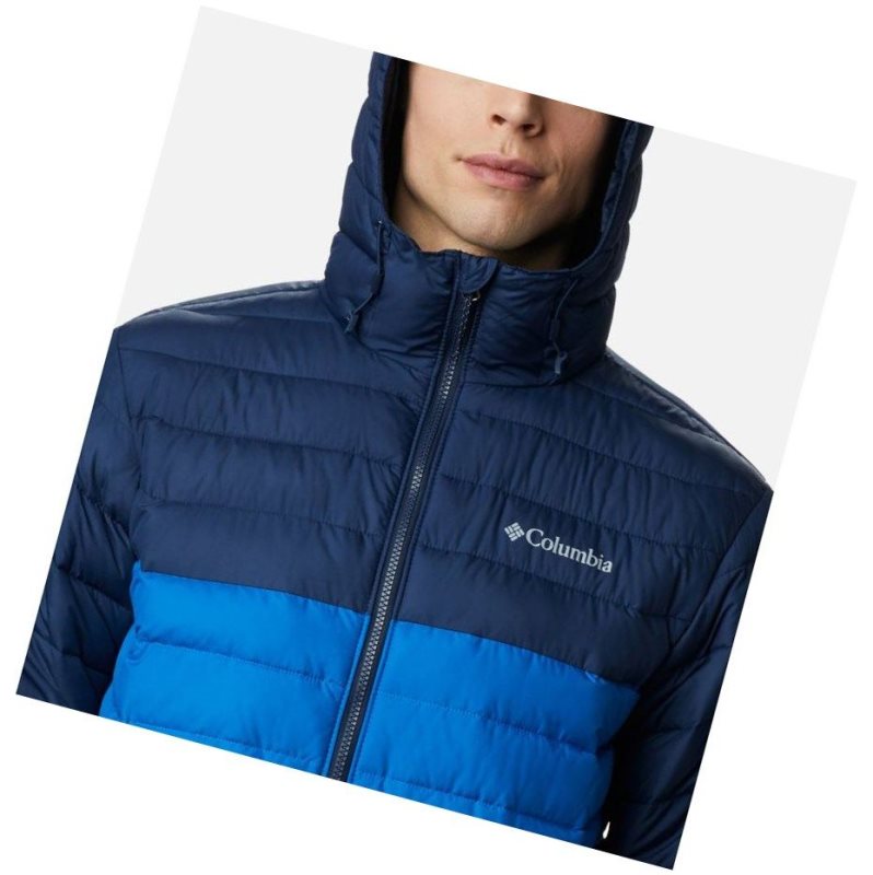 Kurtki Columbia Powder Lite Hooded Insulated Męskie Głęboka Indygo Granatowe | 13BREVLXT