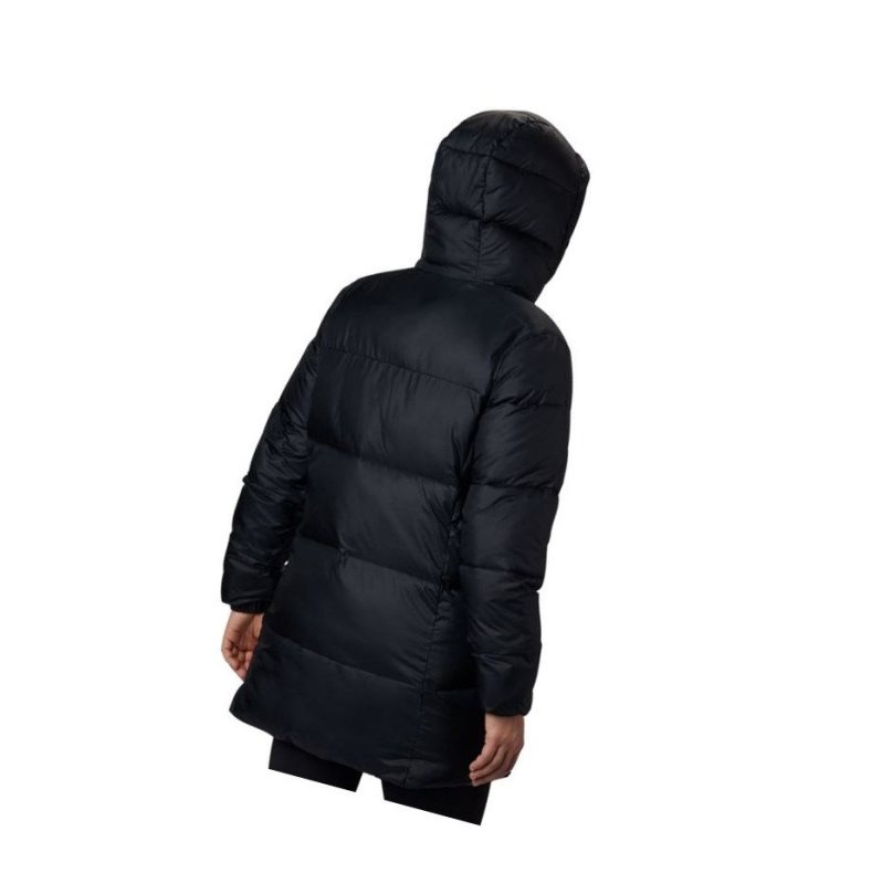 Kurtki Columbia Puffect Mid Hooded Damskie Czarne | 27XQSAVBG