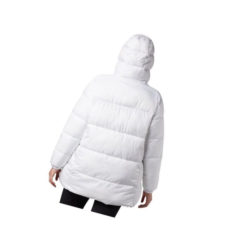 Kurtki Columbia Puffect Mid Hooded Damskie Białe | 14ZTPMLWD