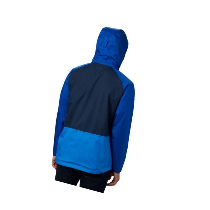 Kurtki Columbia Rain Scape Big Męskie Granatowe Lazur Niebieskie | 13LCINTPS