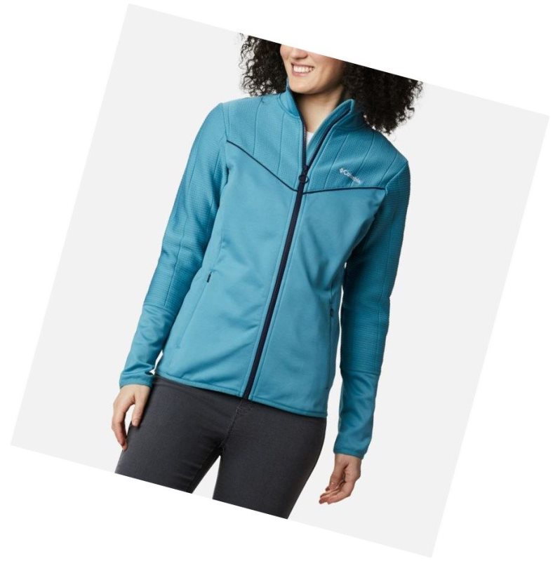 Kurtki Columbia Roffe Ridge II Full Zip Fleece Damskie Niebieskie Granatowe | 63QTLNGKJ