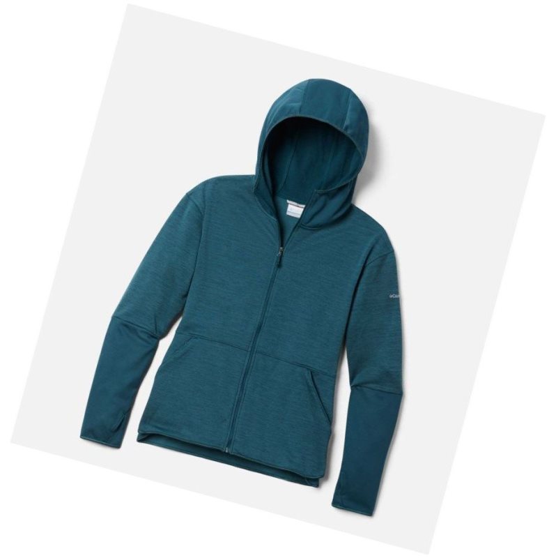 Kurtki Columbia Rosemont Station II Hooded Full Zip Fleece Damskie Niebieskie | 59CTRMSZP