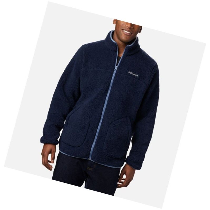 Kurtki Columbia Rugged Ridge II Sherpa Full Zip Fleece Męskie Granatowe Niebieskie Szare | 46JARSVID