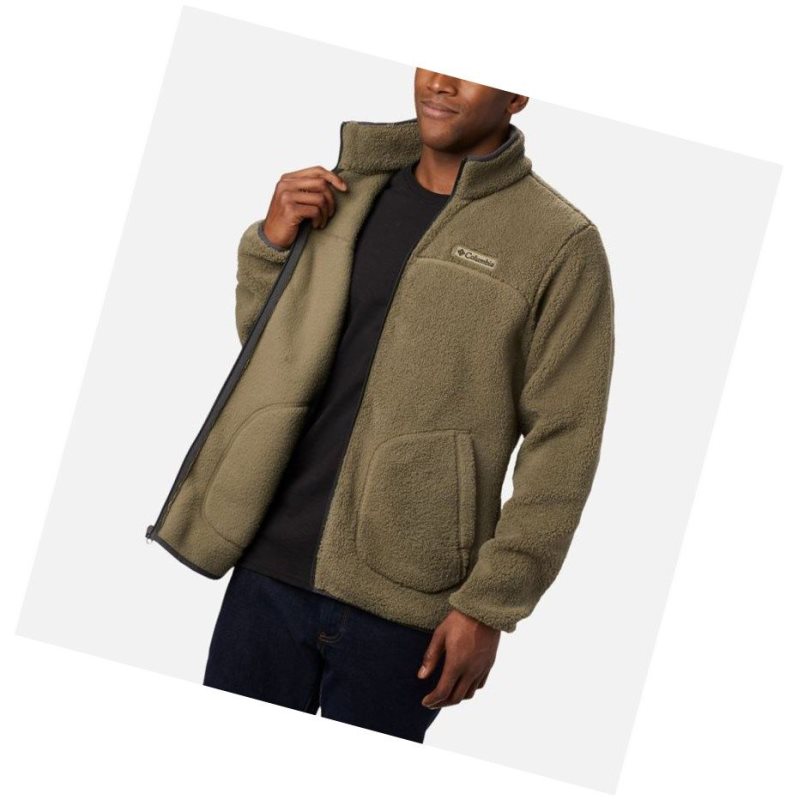 Kurtki Columbia Rugged Ridge II Sherpa Full Zip Fleece Męskie Szare Zielone | 19IQSMOFR