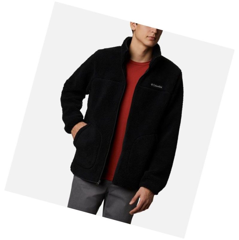 Kurtki Columbia Rugged Ridge II Sherpa Full Zip Fleece Męskie Czarne | 15CFTMOXD