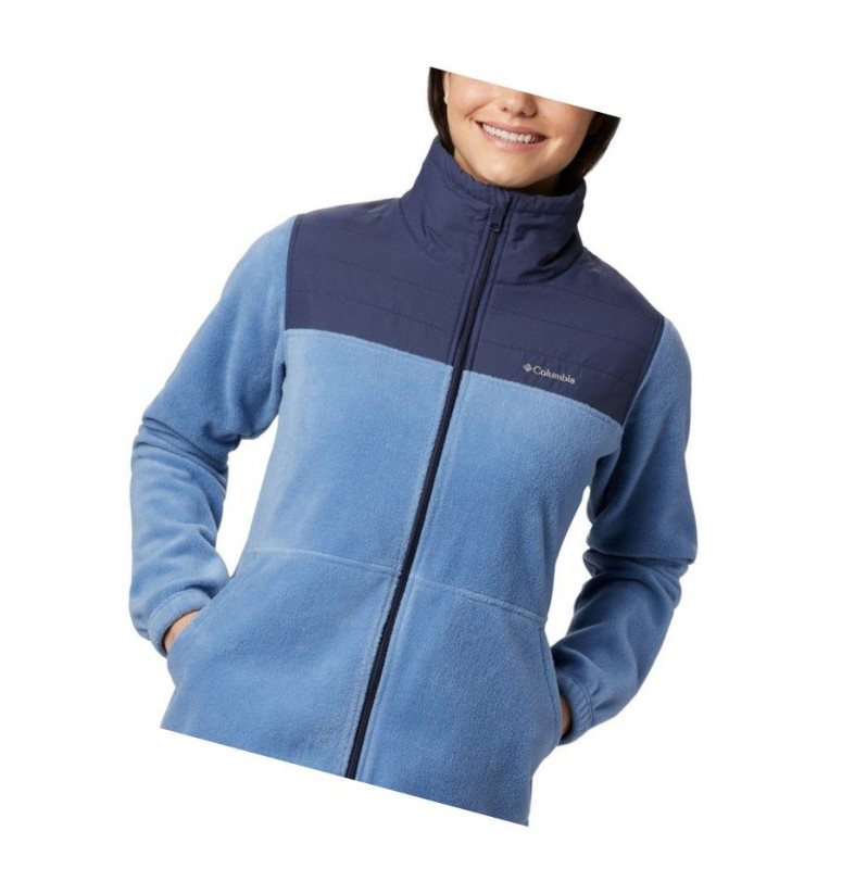 Kurtki Columbia Sawyer Rapids Overlay Full Zip Fleece Damskie Niebieskie Granatowe | 49ISGOVAT