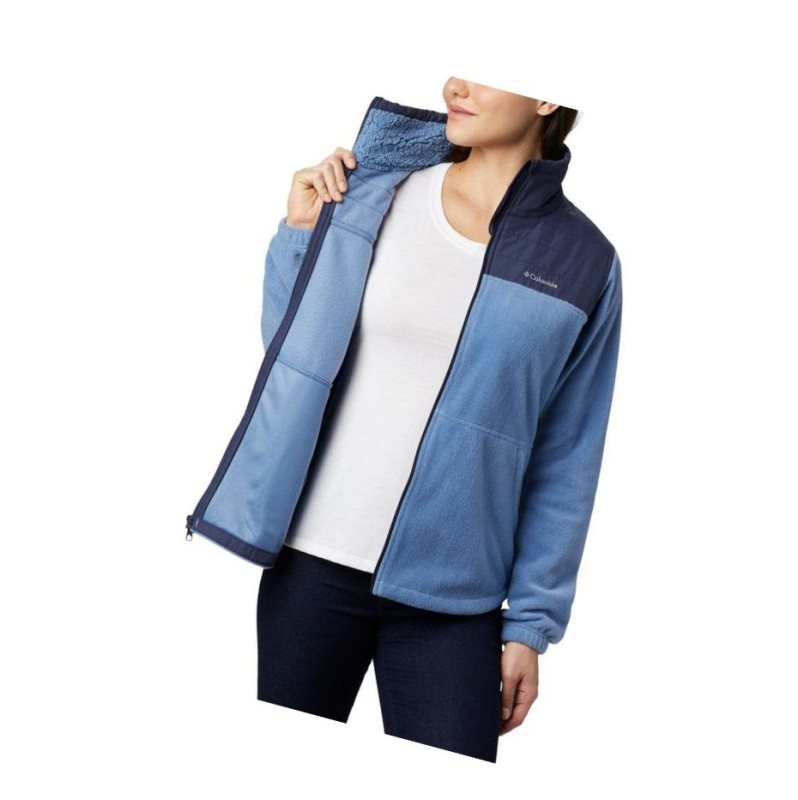 Kurtki Columbia Sawyer Rapids Overlay Full Zip Fleece Damskie Niebieskie Granatowe | 49ISGOVAT