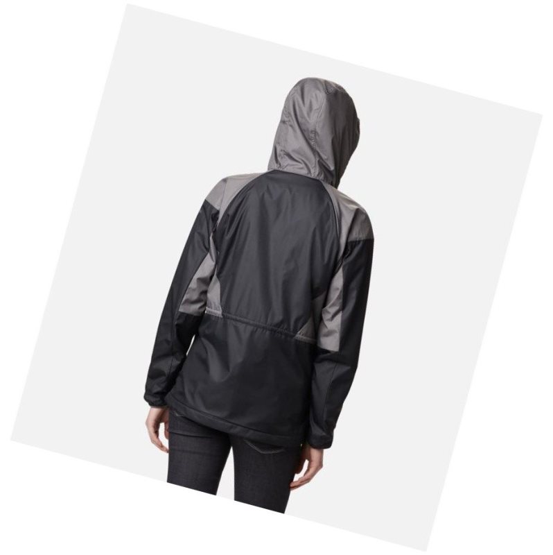 Kurtki Columbia Side Hill Lined Windbreaker Damskie Czarne Szare | 51SZMRCKU