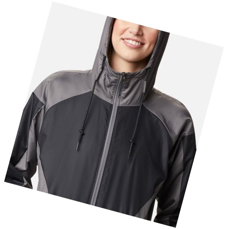 Kurtki Columbia Side Hill Lined Windbreaker Damskie Czarne Szare | 51SZMRCKU