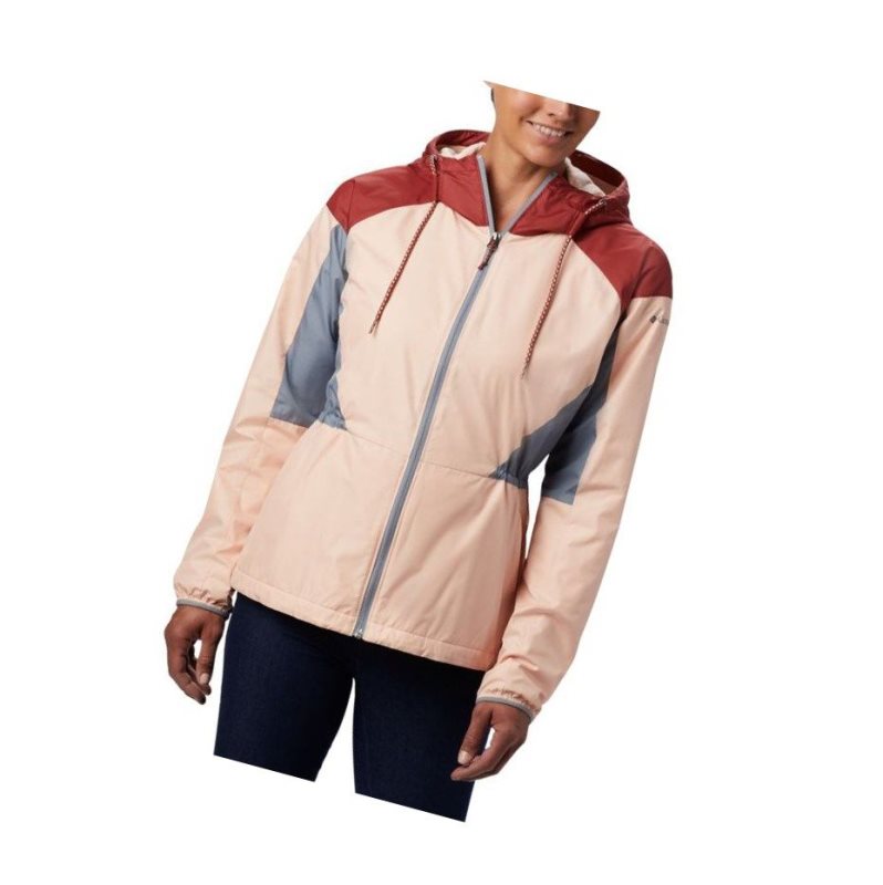 Kurtki Columbia Side Hill Lined Windbreaker Damskie Czerwone Szare | 34PTGEMCU