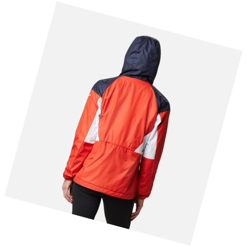 Kurtki Columbia Side Hill Lined Windbreaker Damskie Pomarańczowe Granatowe Białe | 21KVEMTAX