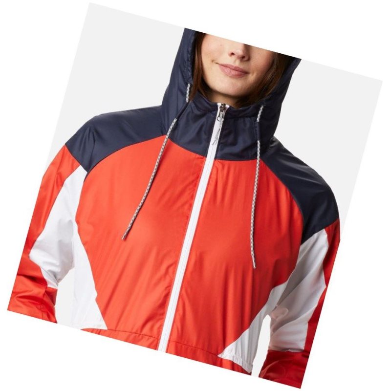 Kurtki Columbia Side Hill Lined Windbreaker Damskie Pomarańczowe Granatowe Białe | 21KVEMTAX