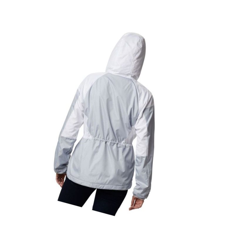 Kurtki Columbia Side Hill Lined Windbreaker Damskie Szare Białe | 20TBNPMGK