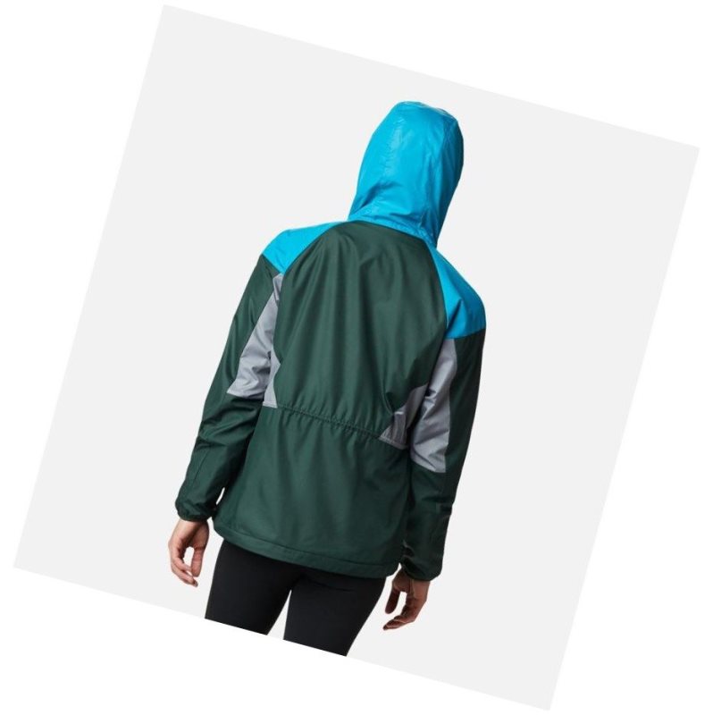 Kurtki Columbia Side Hill Lined Windbreaker Damskie Niebieskie Szare | 89WEJHYRI