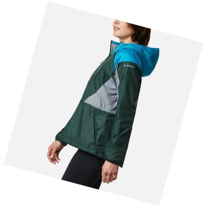 Kurtki Columbia Side Hill Lined Windbreaker Damskie Niebieskie Szare | 89WEJHYRI