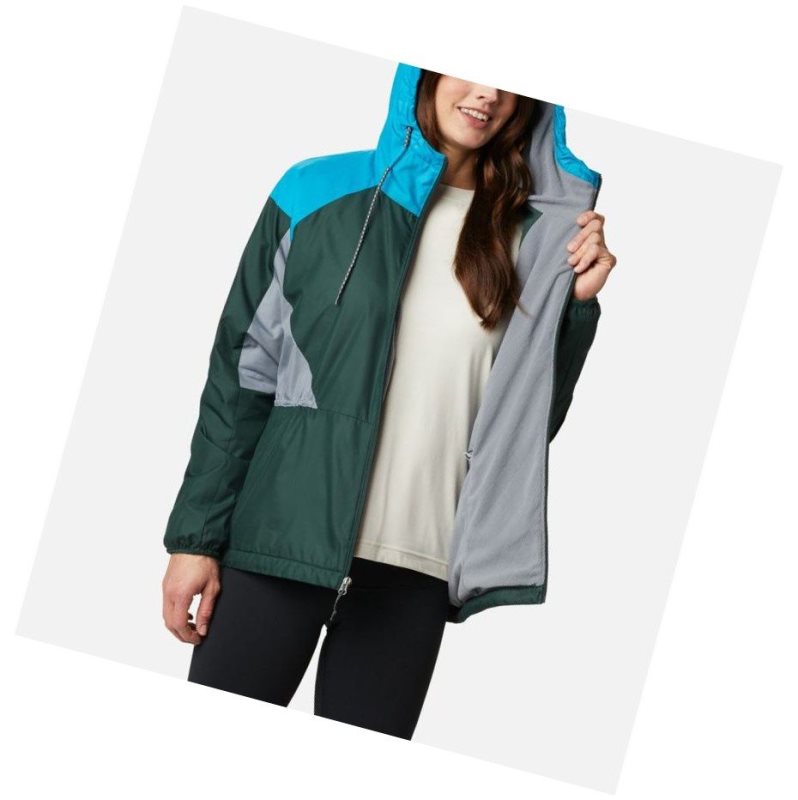 Kurtki Columbia Side Hill Lined Windbreaker Damskie Niebieskie Szare | 89WEJHYRI