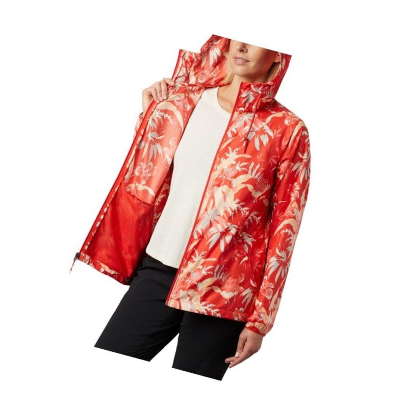 Kurtki Columbia Side Hill Printed Windbreaker Damskie Pomarańczowe | 68IYWLNEH