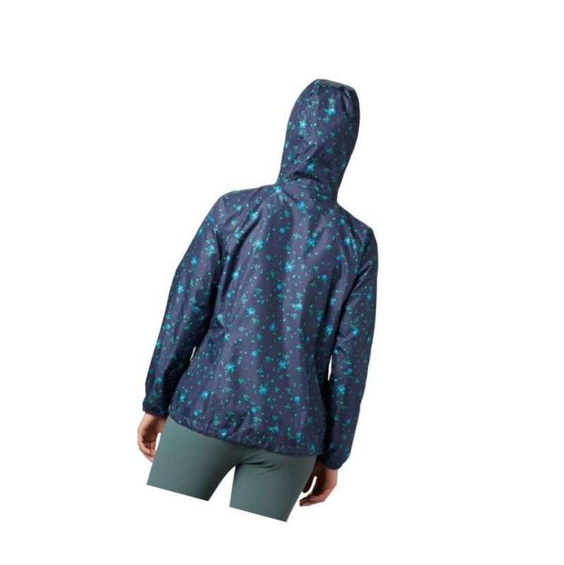 Kurtki Columbia Side Hill Printed Windbreaker Damskie Granatowe | 65JSRYWFM