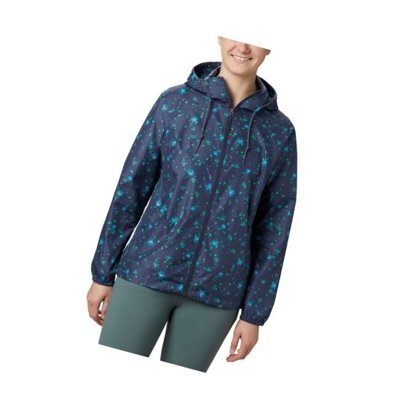 Kurtki Columbia Side Hill Printed Windbreaker Damskie Granatowe | 65JSRYWFM