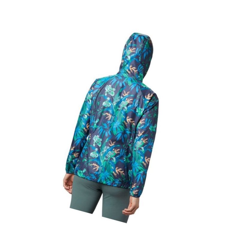 Kurtki Columbia Side Hill Printed Windbreaker Damskie Granatowe | 20VRXUWBH