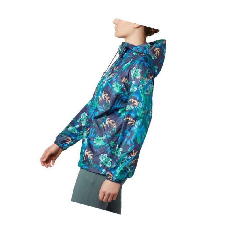 Kurtki Columbia Side Hill Printed Windbreaker Damskie Granatowe | 20VRXUWBH