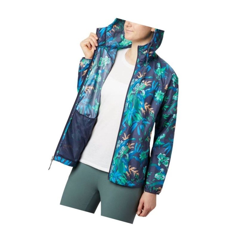 Kurtki Columbia Side Hill Printed Windbreaker Damskie Granatowe | 20VRXUWBH