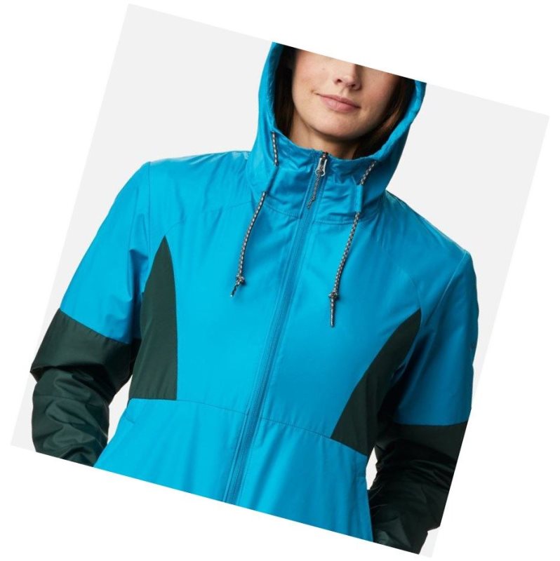 Kurtki Columbia Side Hill Windbreaker Damskie Niebieskie | 82KILVTGP