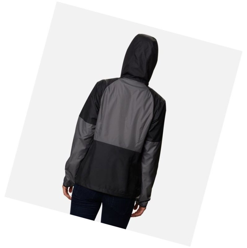 Kurtki Columbia Side Hill Windbreaker Damskie Czarne Szare | 75WUGQRDN