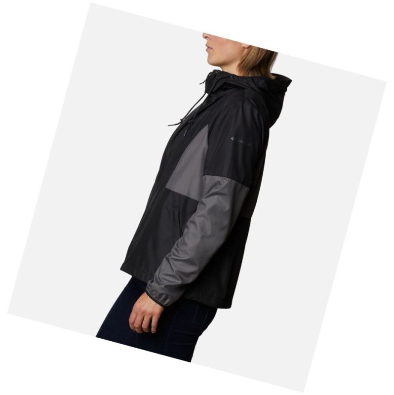 Kurtki Columbia Side Hill Windbreaker Damskie Czarne Szare | 75WUGQRDN