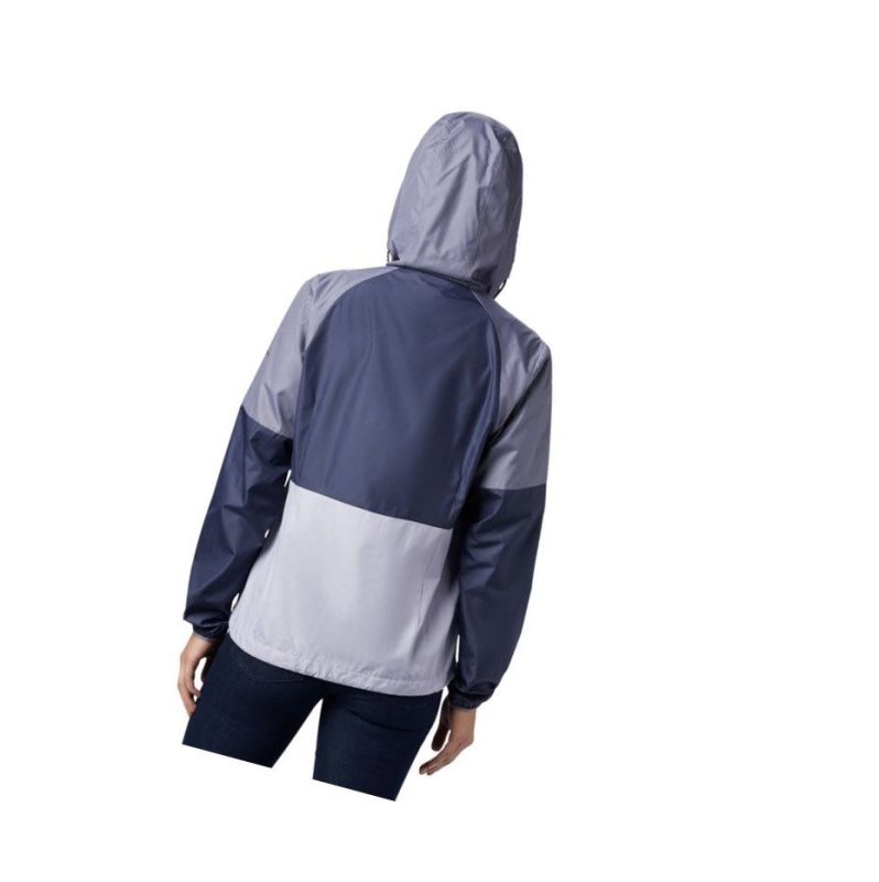 Kurtki Columbia Side Hill Windbreaker Damskie Szare Białe | 06FWASDIG