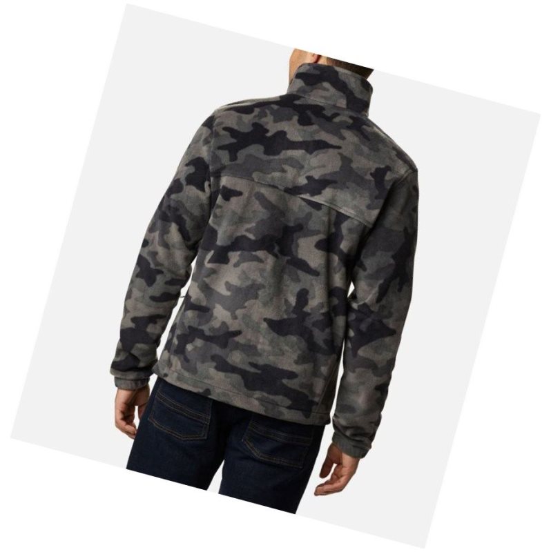 Kurtki Columbia Steens Mountain Printed Fleece Męskie Czarne Camo | 92SXWNALQ