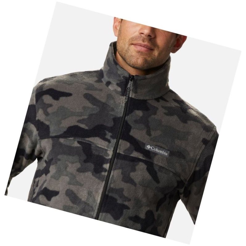 Kurtki Columbia Steens Mountain Printed Fleece Męskie Czarne Camo | 92SXWNALQ